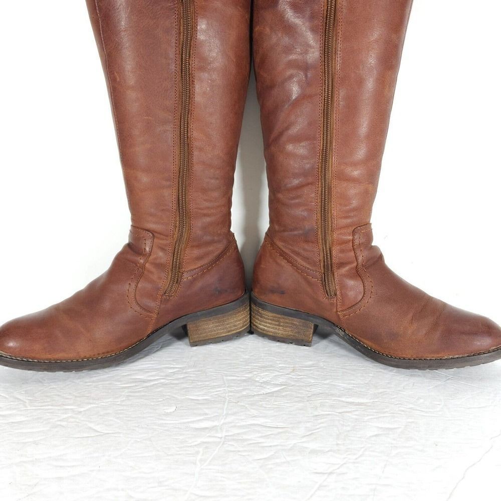 Bos&Co Women's Lawson 37 US6-6,5 Brown Leather Waterproof Knee High Ridin Boots - Picture 6 of 13